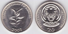 Rwanda 20 francs 2003