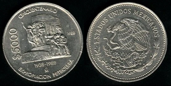 Mexican 5000 peso coin