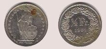 Swiss half franc 1981