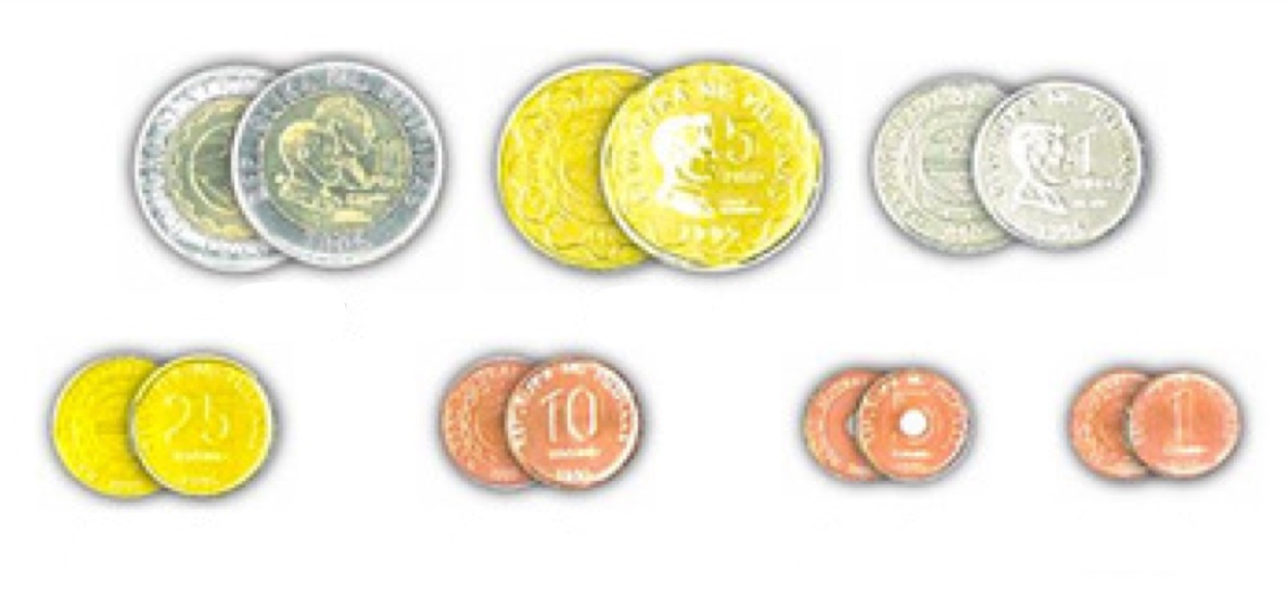 Set 7 Coins Philippines 1 5 10 25 50 Sentimos 1 2 Peso 1983-1994 