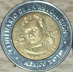 Heriberto Jara 5 peso coin 2008