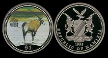 The commemorative coin.