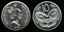 New Zealand 10 cents 1996