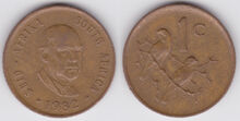 South Africa 1 cent 1982