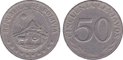 Bolivia 50 centavos 1967