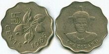 Swaziland 5 cents 1986