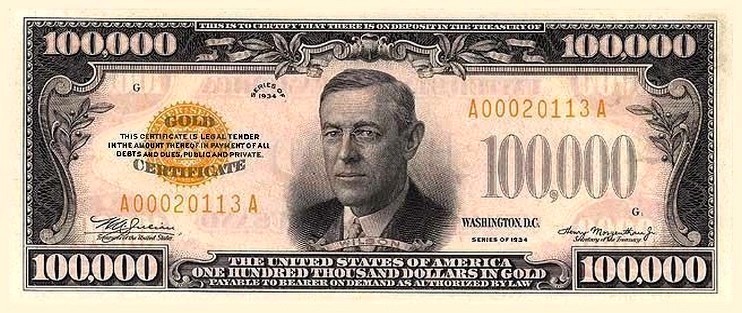 new 100000 dollar bill