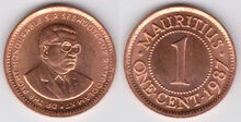 Mauritius 1 cent 1987