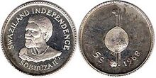 Swaziland 5 cents 1968