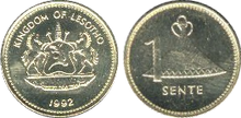 Lesotho 1 sente 1992 brass