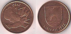 Kiribati cent 1992 KM1a