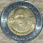 Miguel Hidalgo y Costilla 5 peso coin 2010