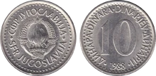 Yugoslavia 10 dinara 1988