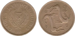 Cyprus 2 cents 1985