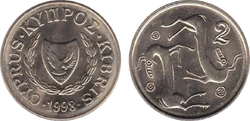 Cyprus 2 cents 1998