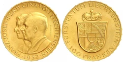 Liechtenstein 100 franken 1952