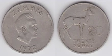 Zambia 20 ngwee 1972