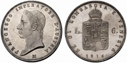 Lombardy-Venetia 6 lire 1816