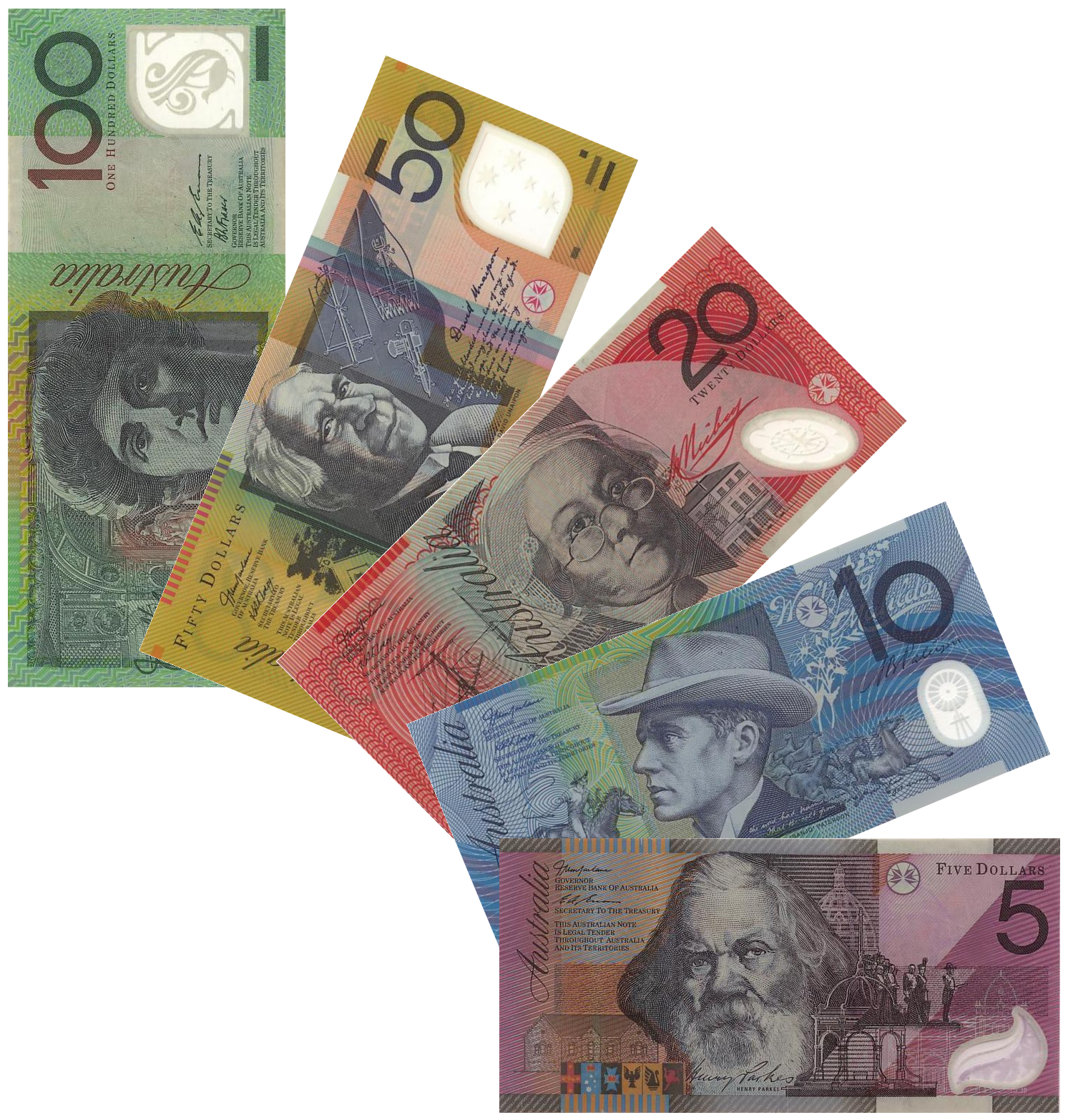 australian dollar notes and coins