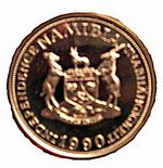 Münze-Namibia-10 Mark-1990-Probe-verso