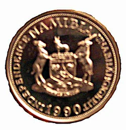 Münze-Namibia-10 Mark-1990-Probe-verso