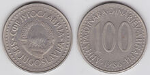 Yugoslavia 100 dinara 1986