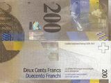 Swiss 200 franc banknote