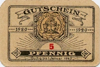 Pfennig note of Dannenberg from 1920.