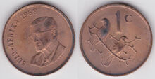 South Africa 1 cent 1968 af