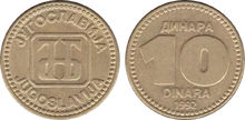 Yugoslavia 10 dinara 1992