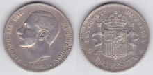 Spain 1 peseta 1885