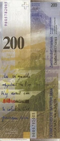 Swiss 200 franc banknote | Currency Wiki | Fandom