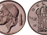 Belgian 50 centime coin (1952–2001)