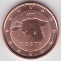 Obverse of a euro coin of Estonia
