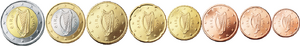 The Irish euro coins.
