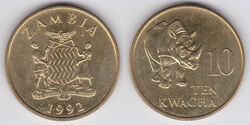 Zambia 10 kwacha 1992