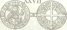 A 1374 groschen with a normal date