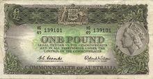 Australia pound note 1961 obv