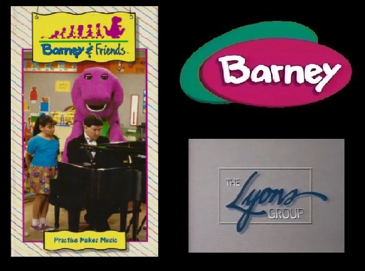 Opening and closing to barney practice makes music 1996 lyons group