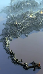 An aerial view of southern Metru Nui