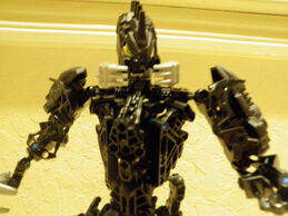 A close up shot. Note the custom head, and the custom body armor