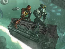 Matau and Vakama riding a Chute together