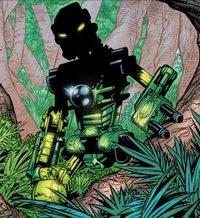 Lewa wearing a Krana Vu during the Bohrok Invasion of Le-Koro.