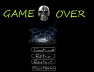The game's game over menu.