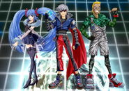 The main characters of the GameCube version