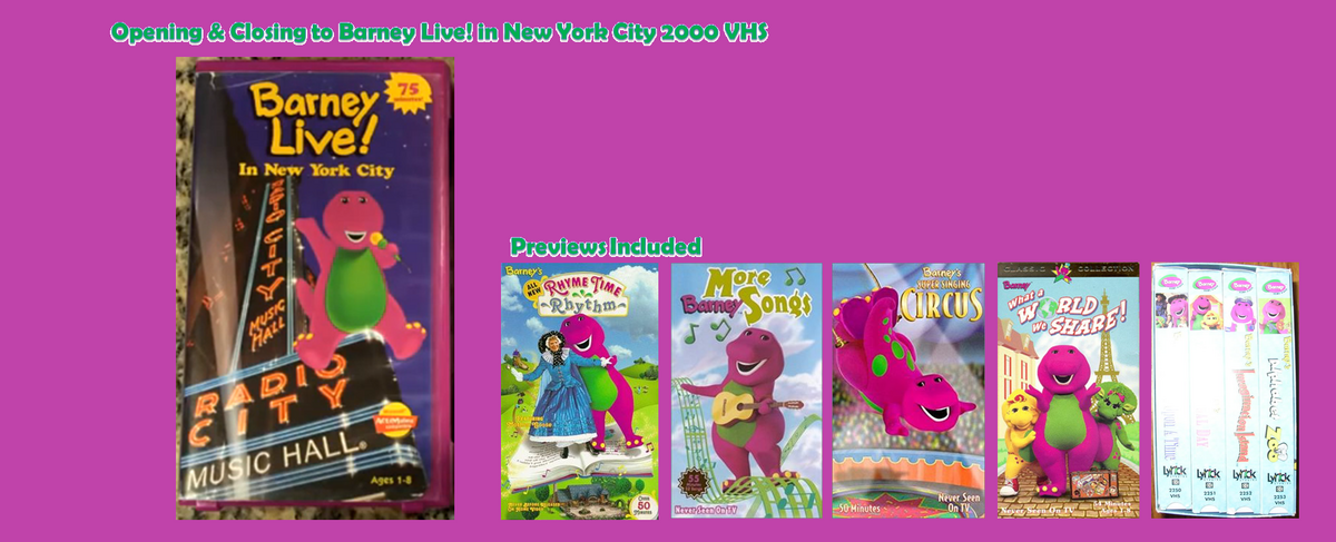 Opening and Closing to Barney Live! in New York City 2000 VHS (Ally ...