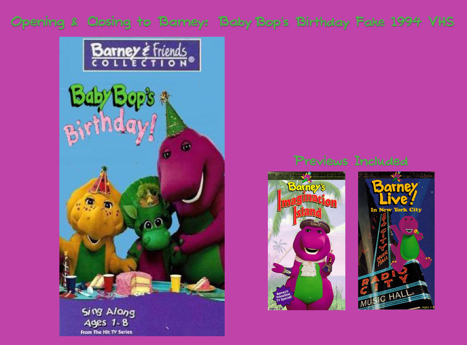 Opening And Closing To Barney Baby Bop S Birthday 1994 Vhs Custom Time Warner Cable Kids Wiki Fandom Happy 1st birthday jayden pong. baby bop s birthday 1994 vhs