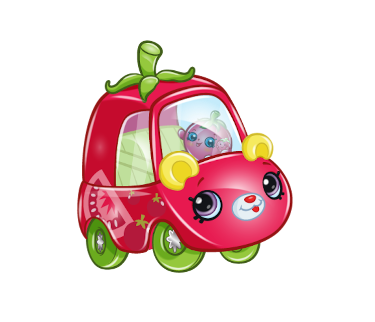 Shopkins Cutie Cars Set Of 3 Peely Apple, Kiwi & Strawberry & Exclusive  Figures