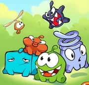 A group of Nommies, from Cut the Rope 2.