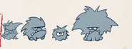 Sketches of horrible monsters for Cut the Rope 2